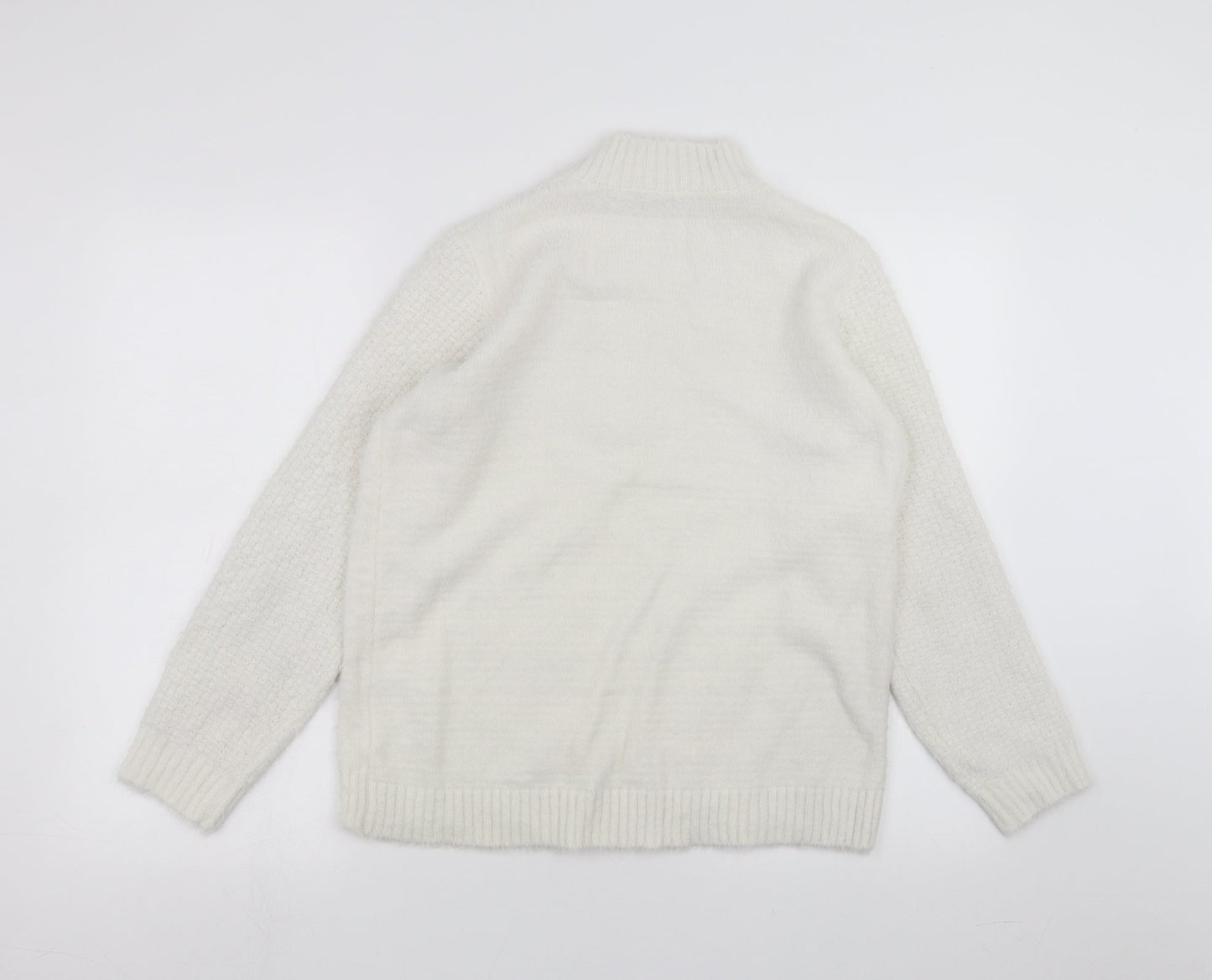 Womens UK Size M Peacocks White Pullover Jumper