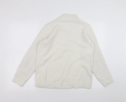 Womens UK Size M Peacocks White Pullover Jumper
