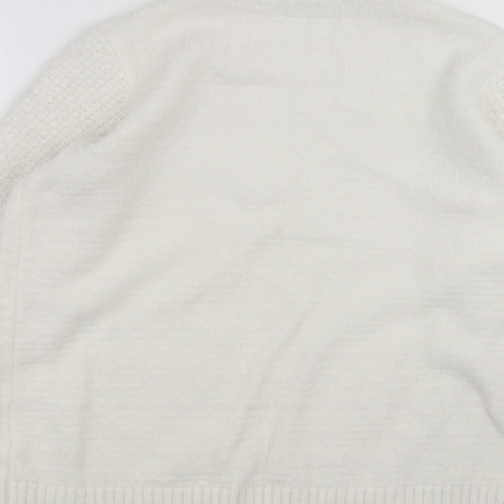 Womens UK Size M Peacocks White Pullover Jumper
