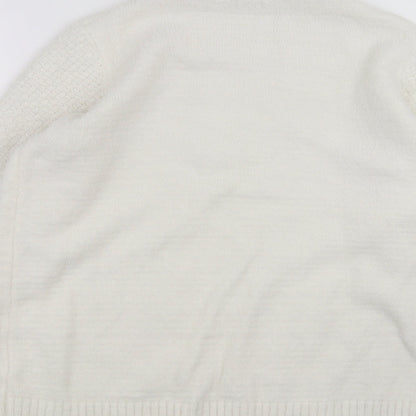 Womens UK Size M Peacocks White Pullover Jumper
