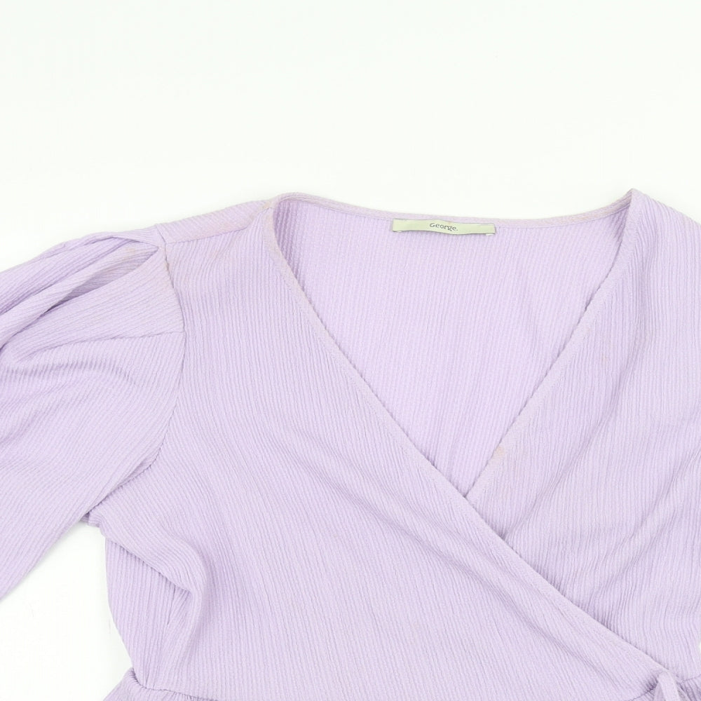 George Womens Purple   Basic T-Shirt Size 10