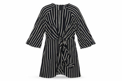 Topman Womens Black Striped  A-Line  Size 10