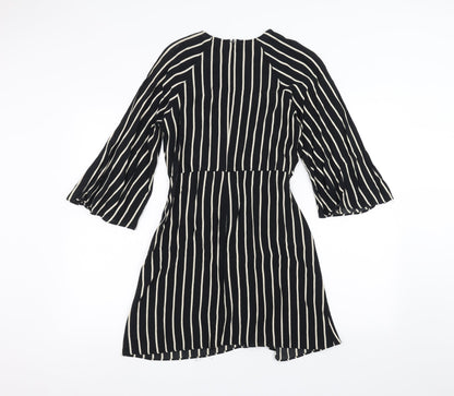 Topman Womens Black Striped  A-Line  Size 10