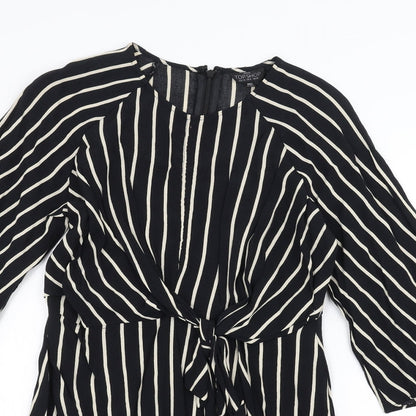 Topman Womens Black Striped  A-Line  Size 10