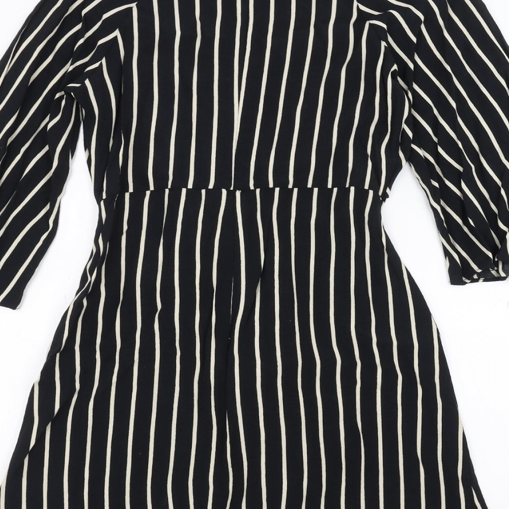 Topman Womens Black Striped  A-Line  Size 10