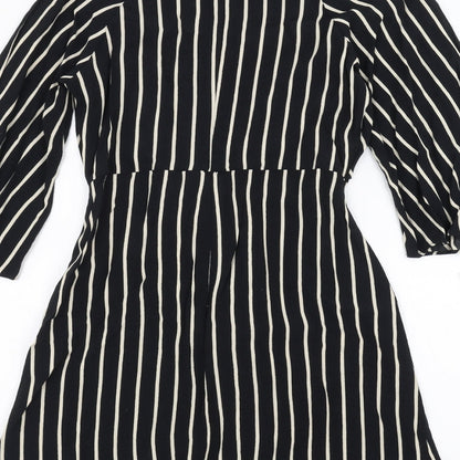 Topman Womens Black Striped  A-Line  Size 10