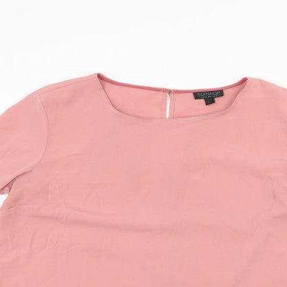 Womens UK Size 10 Topshop Pink Basic T-Shirt