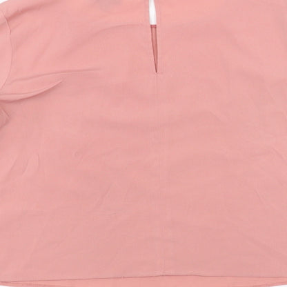 Womens UK Size 10 Topshop Pink Basic T-Shirt