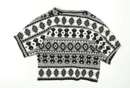 Atmosphere Womens White Geometric  Jacket  Size S