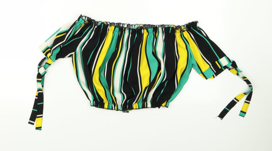 cameo rose Womens Multicoloured Striped  Cropped Blouse Size 14