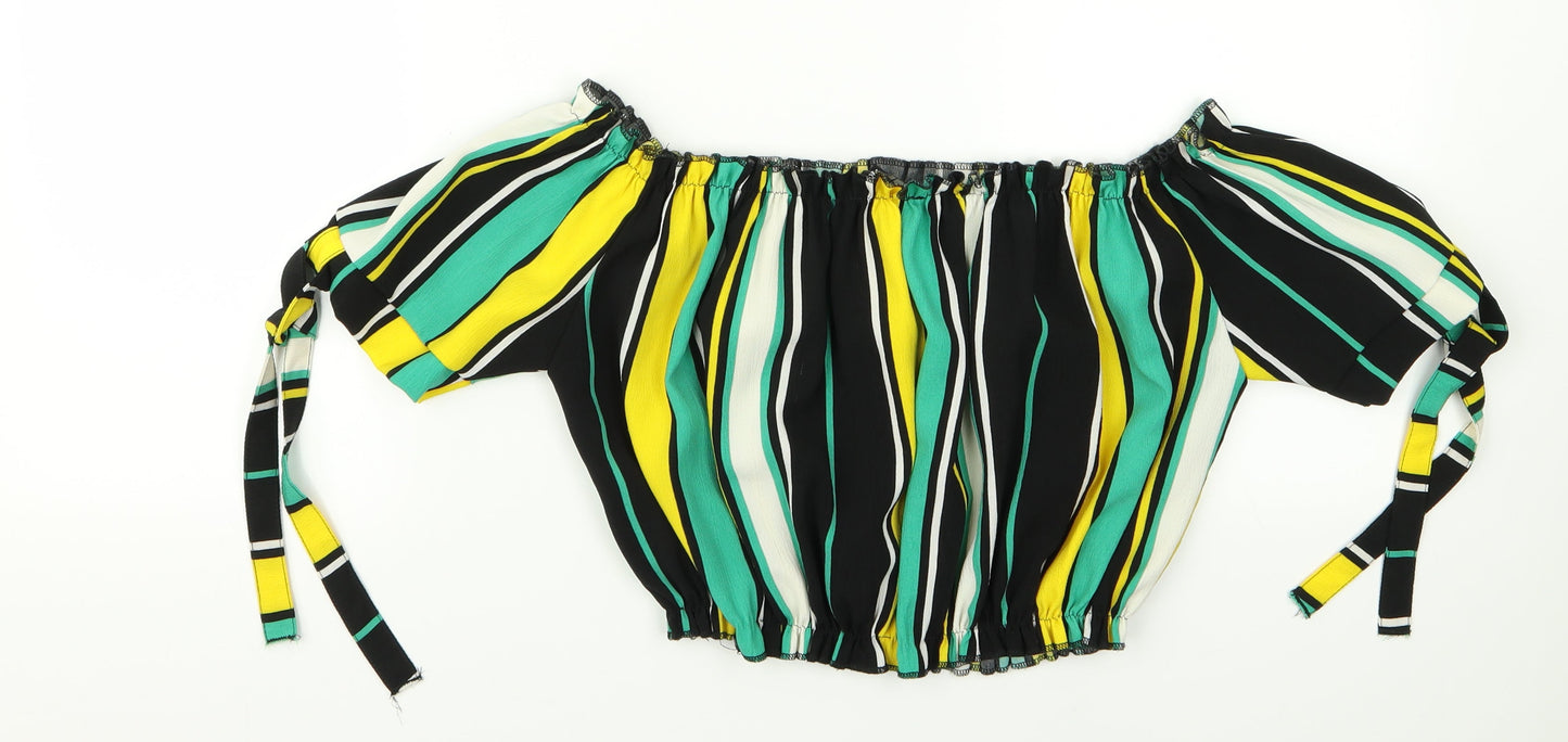cameo rose Womens Multicoloured Striped  Cropped Blouse Size 14