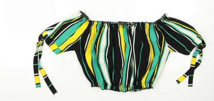 cameo rose Womens Multicoloured Striped  Cropped Blouse Size 14