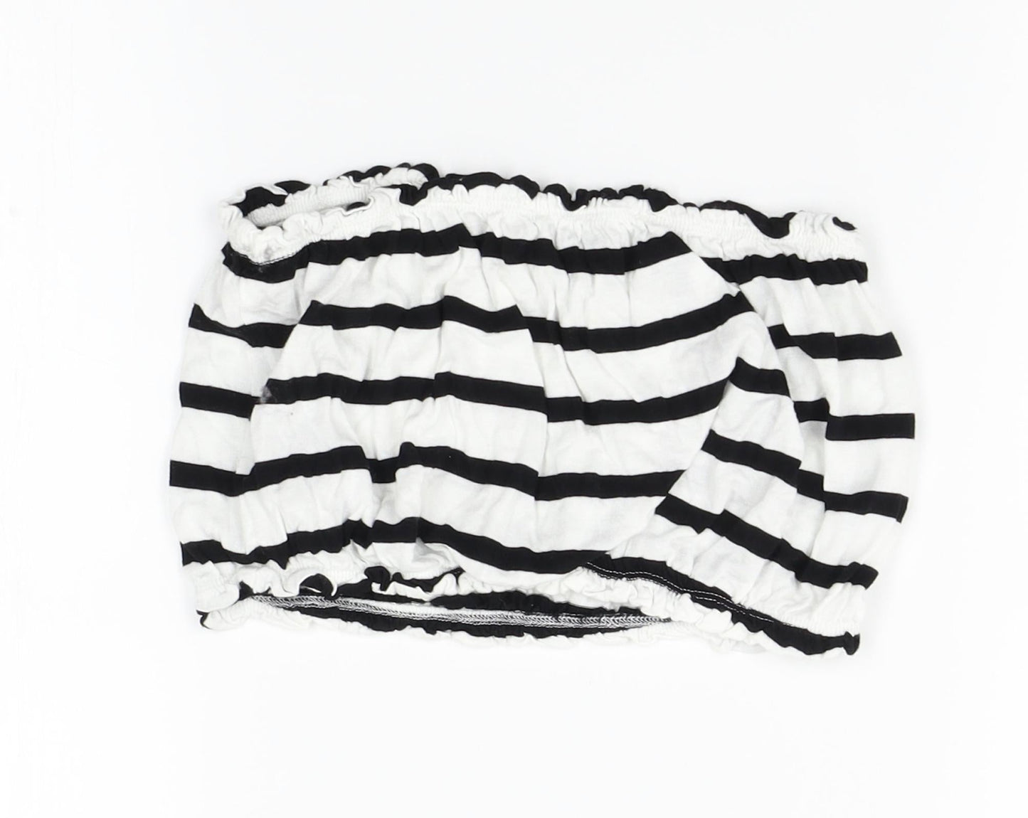 Primark Womens White Striped  Cropped Tank Size S