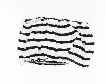 Primark Womens White Striped  Cropped Tank Size S
