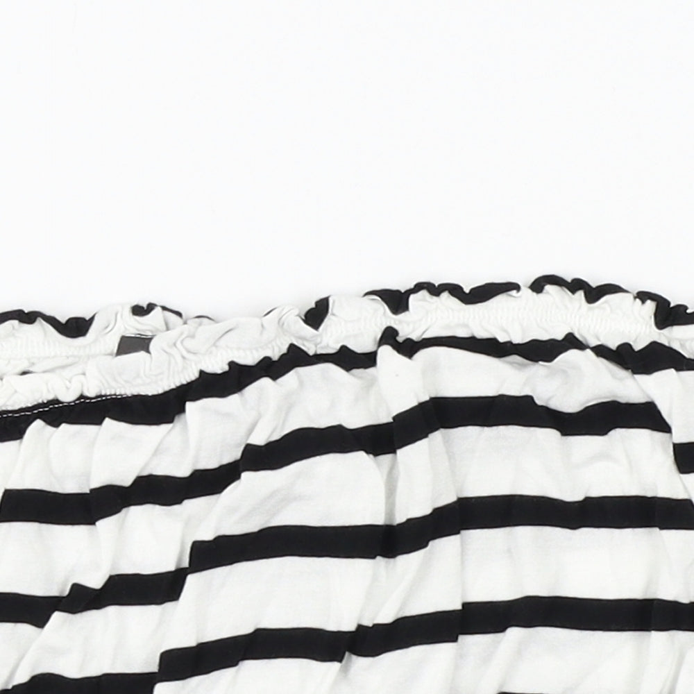 Primark Womens White Striped  Cropped Tank Size S