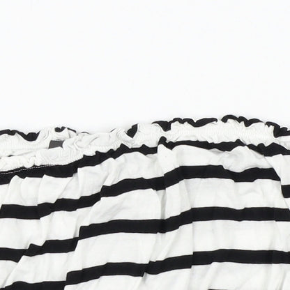 Primark Womens White Striped  Cropped Tank Size S