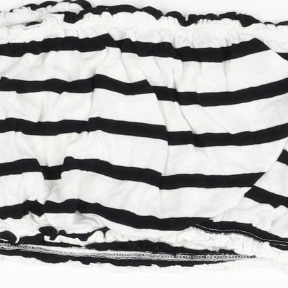 Primark Womens White Striped  Cropped Tank Size S
