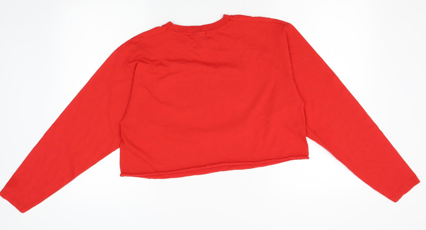 Womens UK Size M BDG Red Cropped T-Shirt