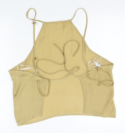 Missguided Womens Beige   Basic Tank Size 8  - strap back