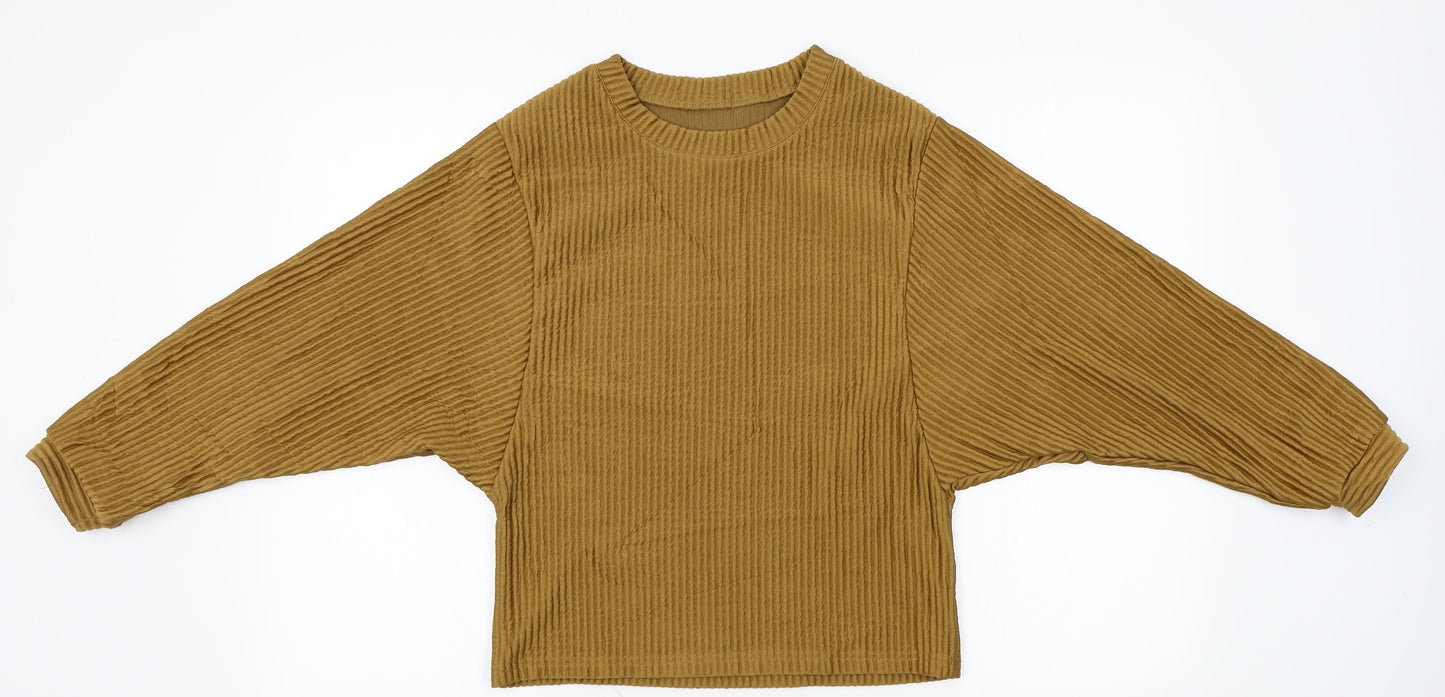 Womens UK Size M Preworn Gold Pullover Jumper