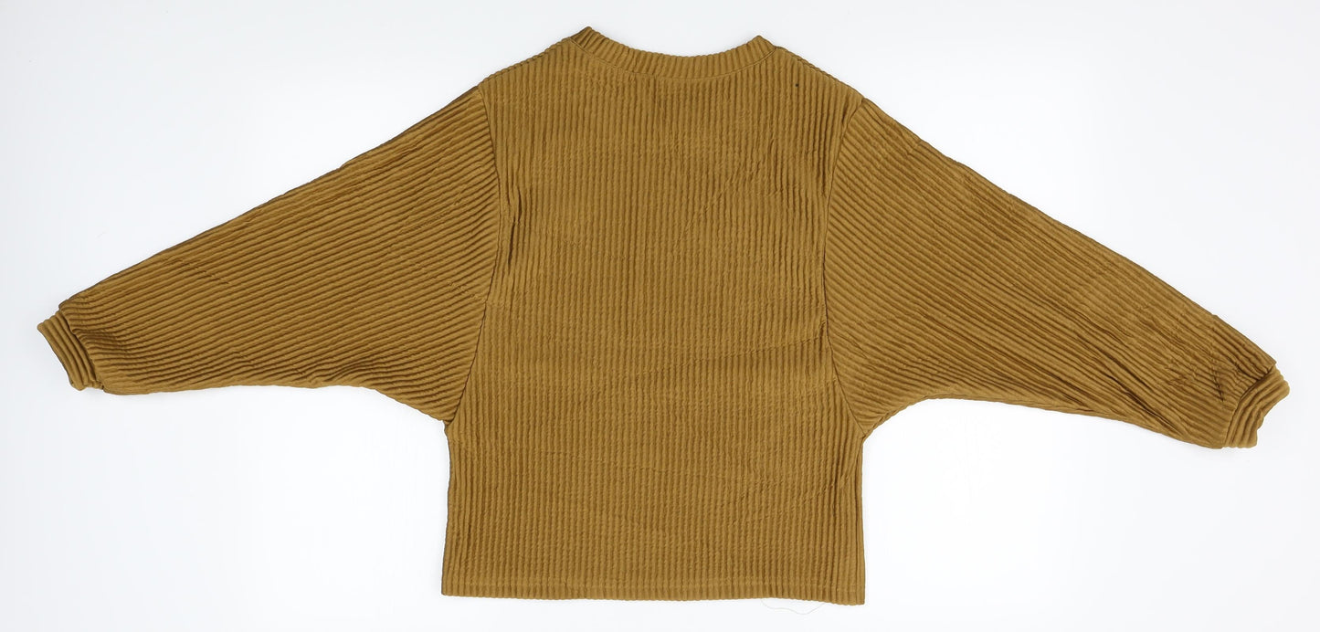 Womens UK Size M Preworn Gold Pullover Jumper