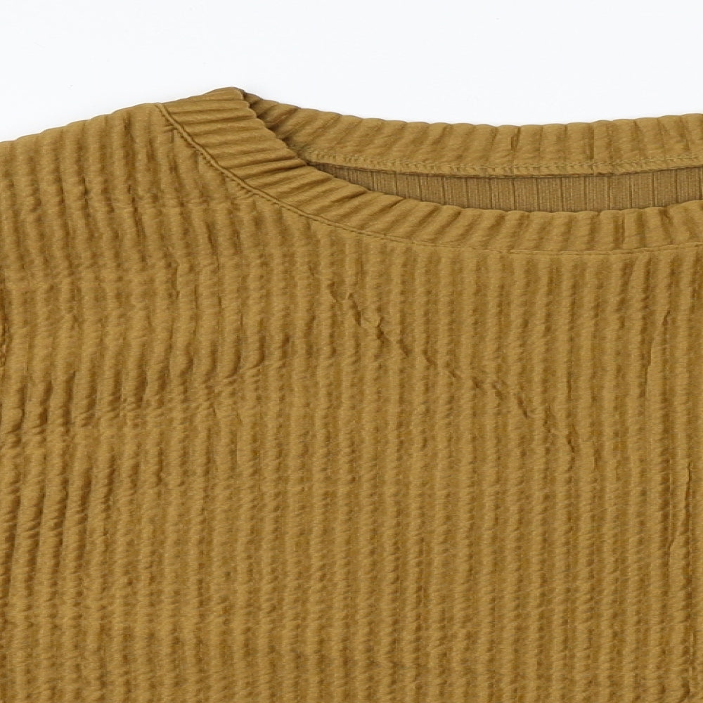 Womens UK Size M Preworn Gold Pullover Jumper