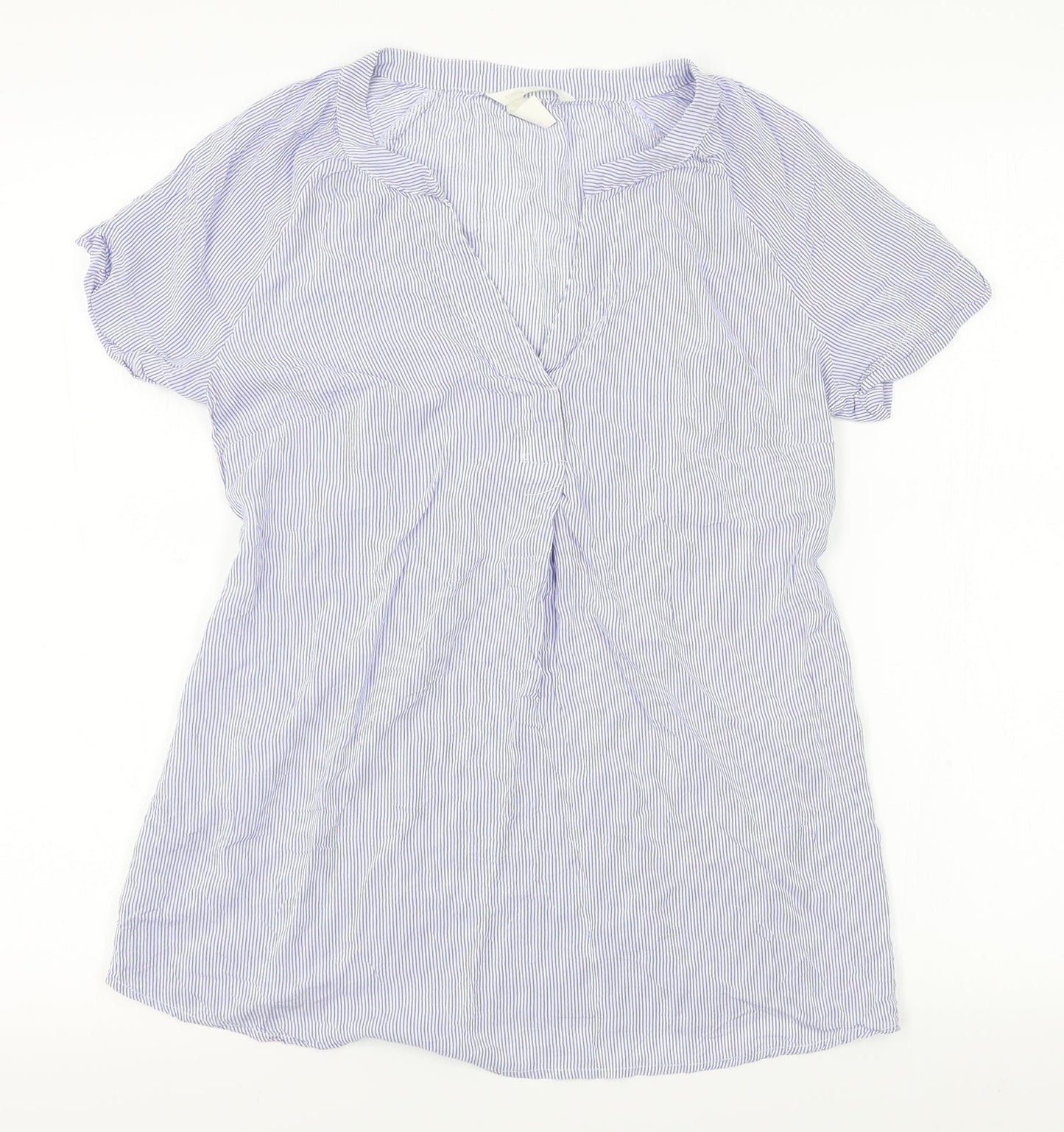 Womens UK Size S H&M Blue Basic Blouse