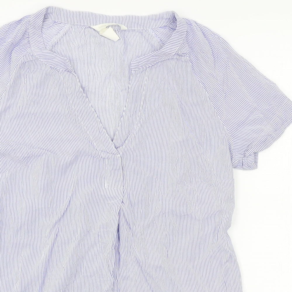 Womens UK Size S H&M Blue Basic Blouse