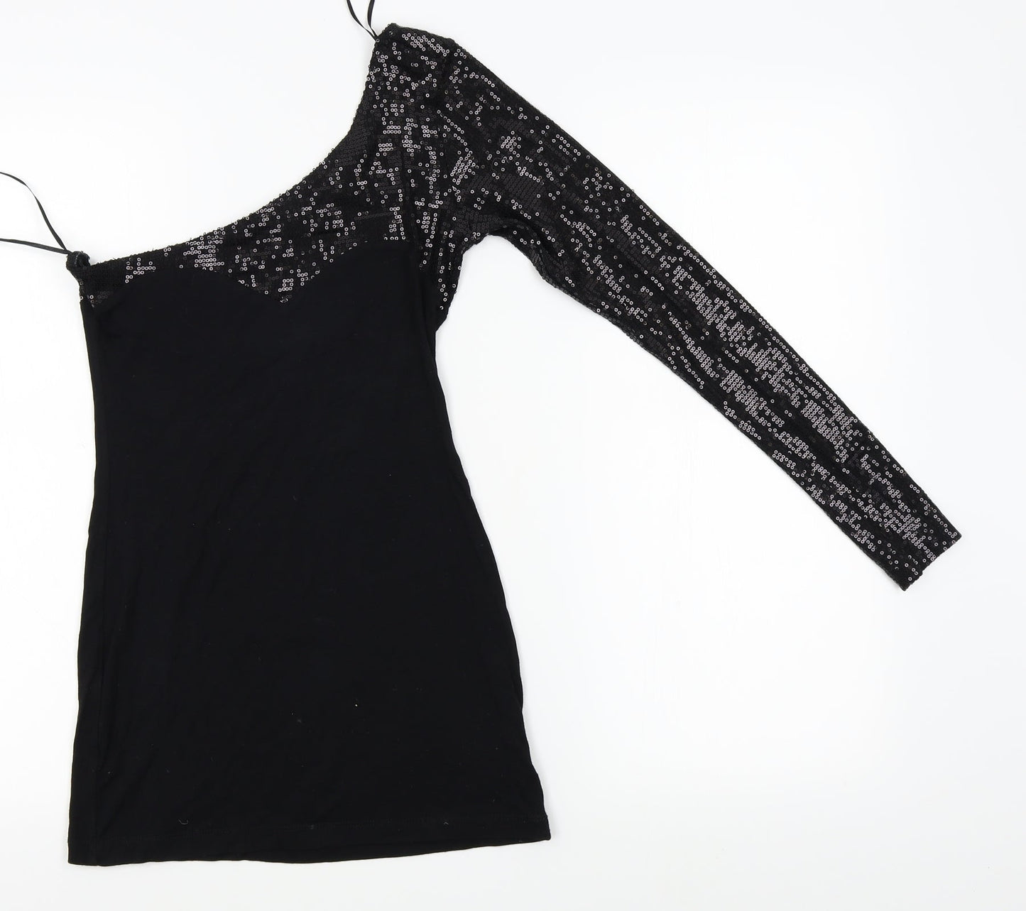 Womens UK Size 6 ASOS Black Tunic T-Shirt