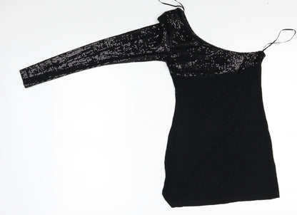 Womens UK Size 6 ASOS Black Tunic T-Shirt