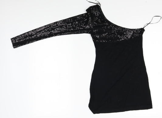 Womens UK Size 6 ASOS Black Tunic T-Shirt