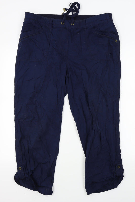 Womens UK Size 14 Preworn Regular Fit  Blue Trousers