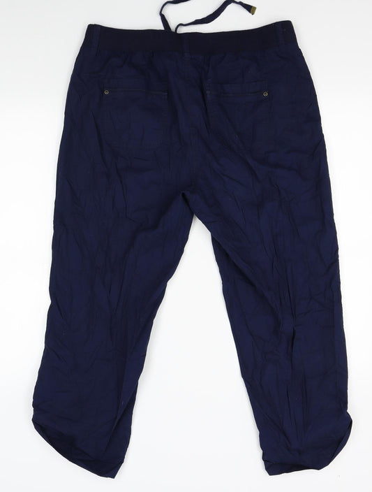 Womens UK Size 14 Preworn Regular Fit  Blue Trousers