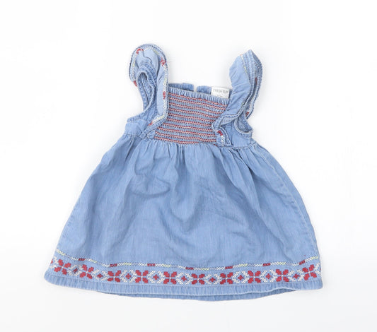 F&F Girls Blue   T-Shirt Dress  Size 9-12 Months