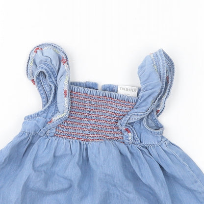 F&F Girls Blue   T-Shirt Dress  Size 9-12 Months
