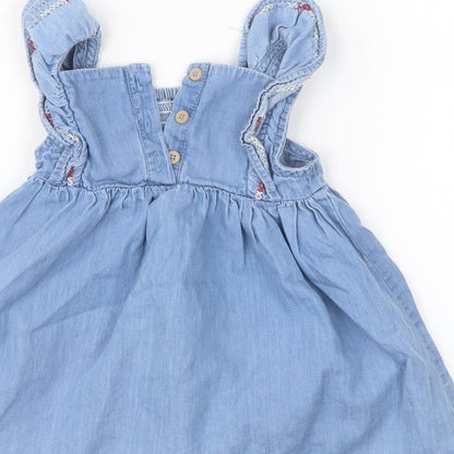 F&F Girls Blue   T-Shirt Dress  Size 9-12 Months