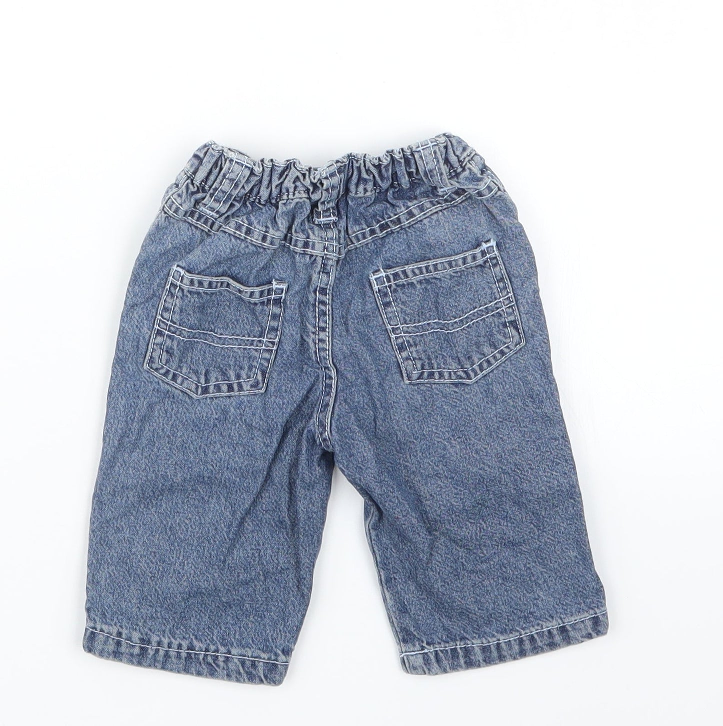 George Boys Blue  Denim Cargo Jeans Size 0-3 Months