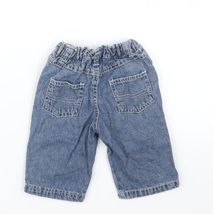 George Boys Blue  Denim Cargo Jeans Size 0-3 Months