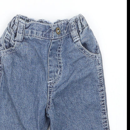 George Boys Blue  Denim Cargo Jeans Size 0-3 Months
