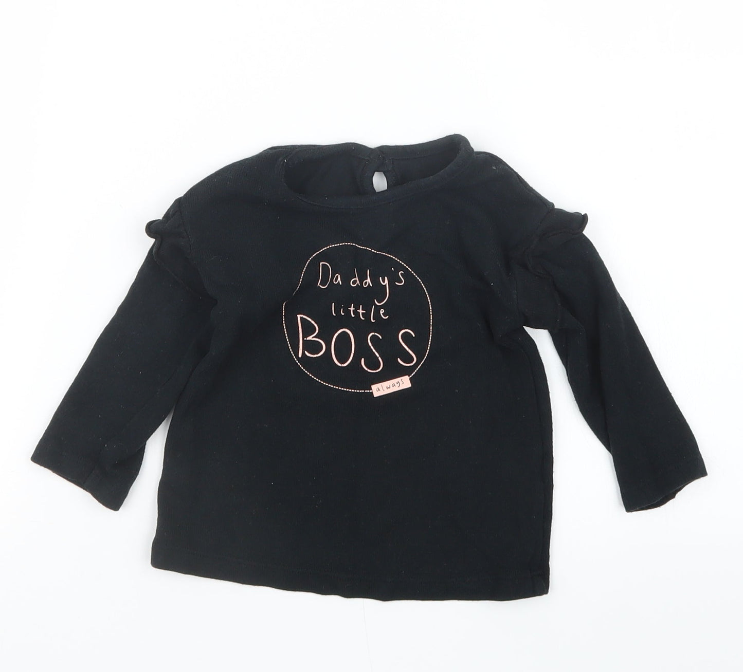 George Girls Black   Pullover Jumper Size 9-12 Months