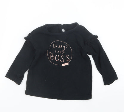 George Girls Black   Pullover Jumper Size 9-12 Months