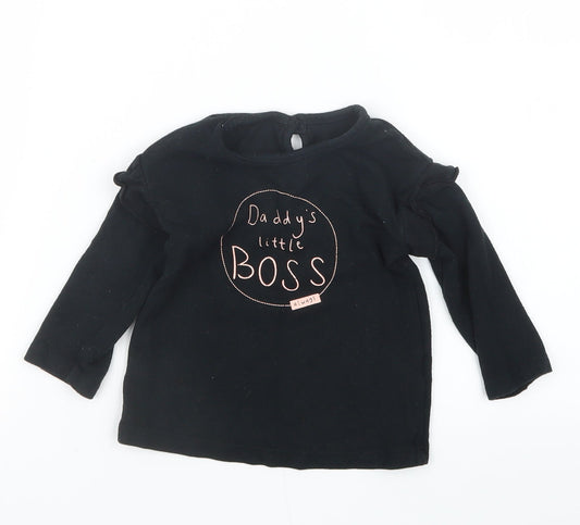 George Girls Black   Pullover Jumper Size 9-12 Months