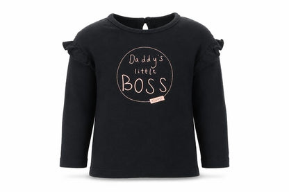 Front view of George girls’ black jumper, size 9-12, months