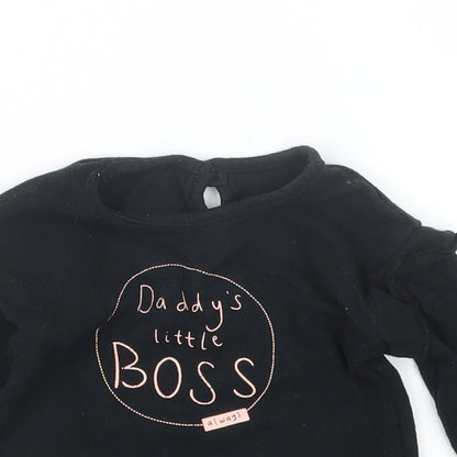 George Girls Black   Pullover Jumper Size 9-12 Months