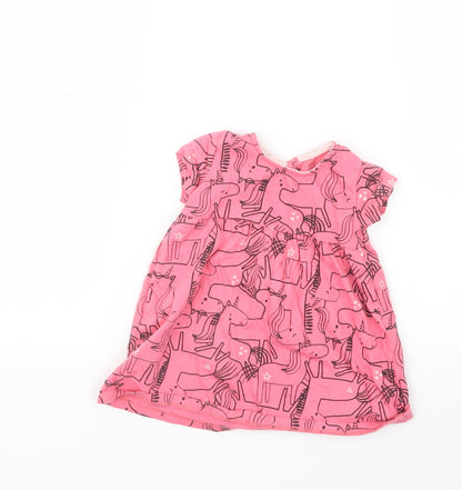 F&F Girls Pink Geometric  T-Shirt Dress  Size 6-9 Months