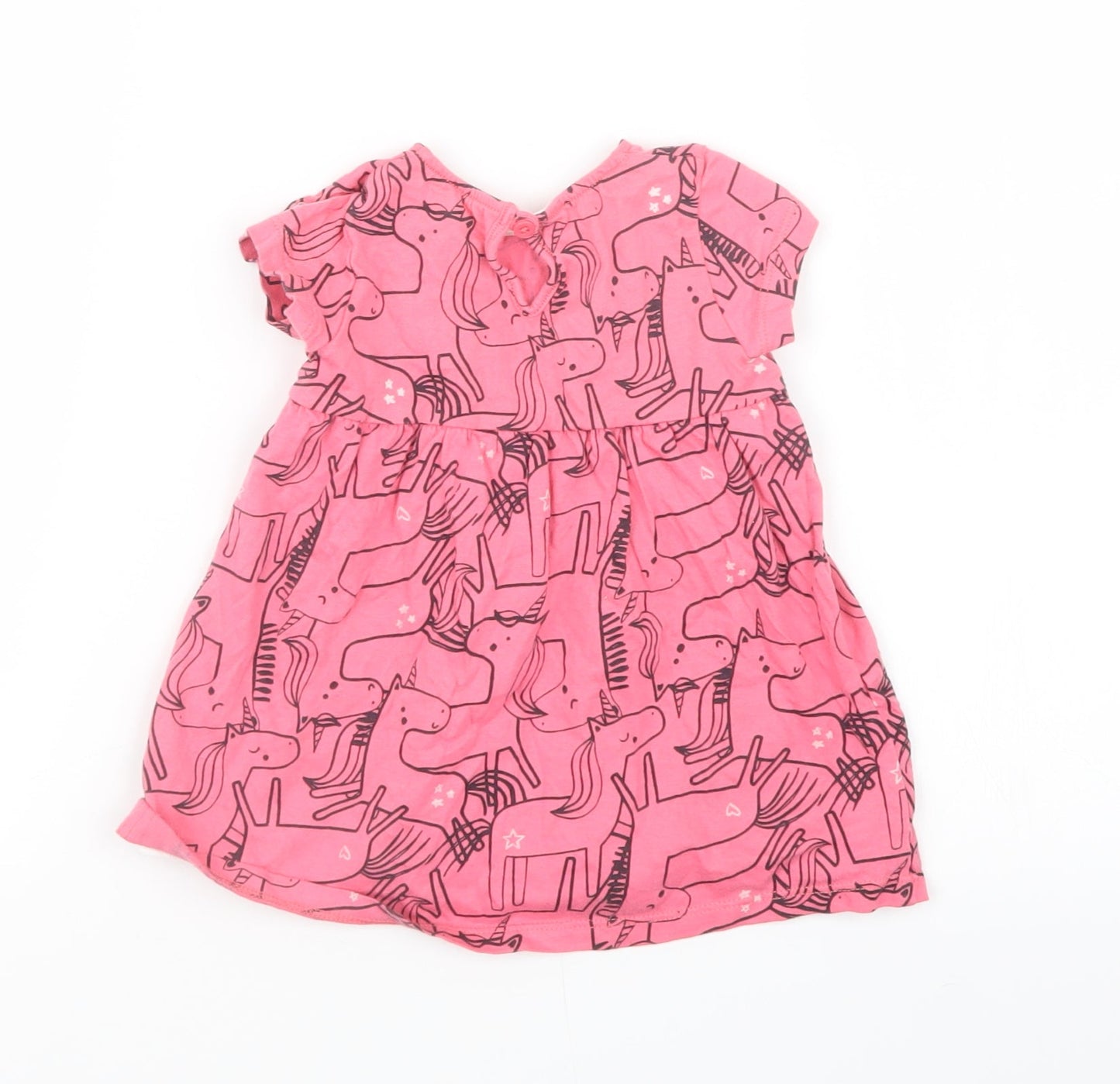 F&F Girls Pink Geometric  T-Shirt Dress  Size 6-9 Months