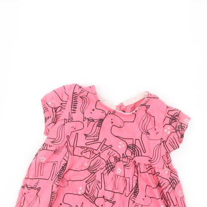 F&F Girls Pink Geometric  T-Shirt Dress  Size 6-9 Months