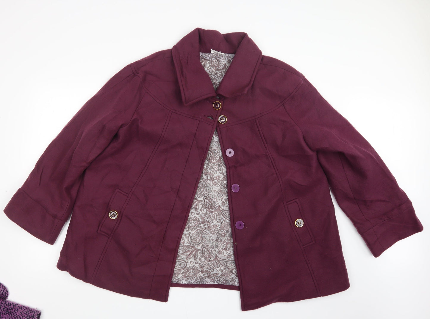 Anna De Lancay Womens Purple   Jacket  Size 18