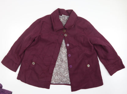 Anna De Lancay Womens Purple   Jacket  Size 18