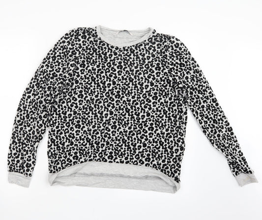 TU Womens Grey Animal Print  Pullover Jumper Size 12